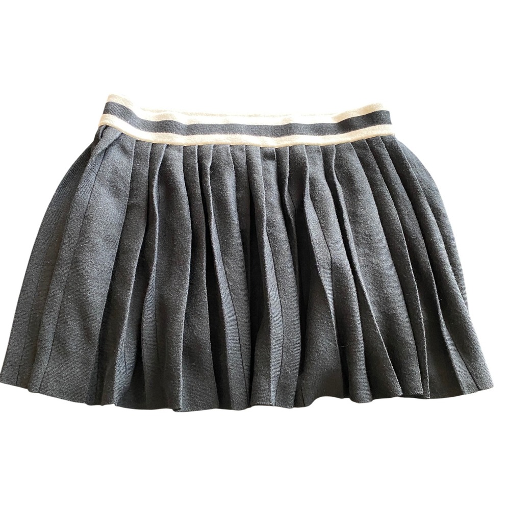 Aerie Black Pleated Mini Skirt NWT Striped Waistband Sweater Knit Womens Large